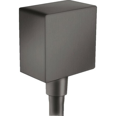 Hansgrohe Fixfit Square muuraansluitbocht - met terugslagklep - hoogglans zwart chroom SW358915