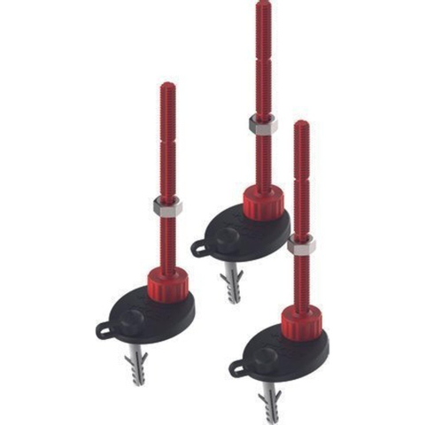 Tece Drainprofile - pied de montage - plage de réglage pour caniveau bas = 65-164 mm - 3 pieds de réglage incl. revêtement insonorisant et matériel de fixation SW354560