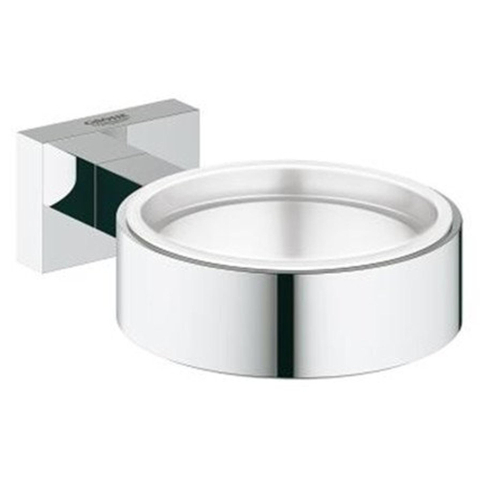 Grohe Essentials Cube Bekerhouder - 7.2x10.7x2.8cm - zonder glas - brushed hard graphite (antraciet) 0438164