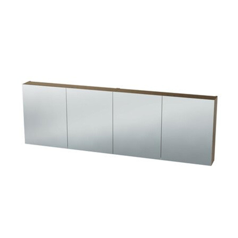 Nemo Spring Nebulo armoire de toilette luxe - 100x65x17.8cm - 2 portes miroir double face - étagères en verre - avec prise - sans interrupteur - couleur : Blanc Standard SW636958