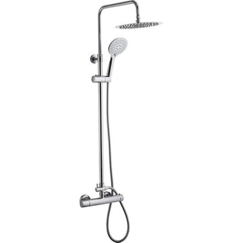 GO by Van Marcke Cocoon opbouw regendoucheset – thermostatisch – Ø25 cm hoofddouche – 3-standen handdouche – chroom SW293257