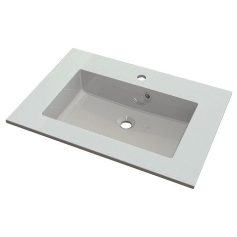 Nemo Spring Don geïntegreerde tablet - 70x50x1.5cm - met 1 verzonken wastafel - kunstmarmer - meubelwastafel - wit SW288978