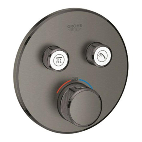 Grohe SmartControl Inbouwthermostaat - 3 knoppen - rond - brushed hard graphite (antraciet) SW225087