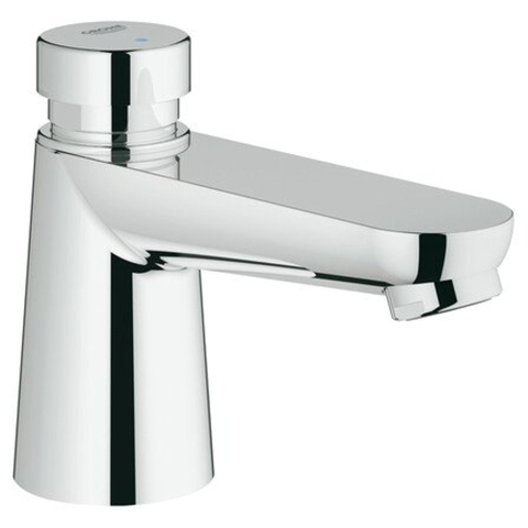 Grohe Euroeco Cosmopolitan S Waterbesparende Wastafelkraan - zelfsluitend - voor artikel 44593 - blauw/rood - chroom 0441903