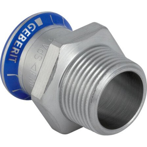Geberit Mapress persfitting - inox - water - overgangsstuk - met buitendraad - pers - M - 28-4/4M - rvs 7950032