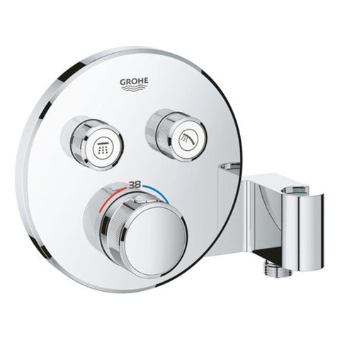 GROHE Smartcontrol Partie de finition pour robinet de douche encastrable thermostatique avec inverseur et support de douche rond 2 fonctions chrome SW104918