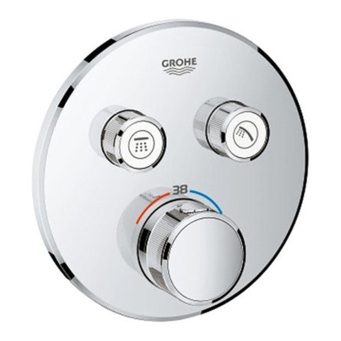 GROHE SmartControl Set de finition pour mitigeur encastré thermostatique avec inverseur 2 voies rond chrome SW104917