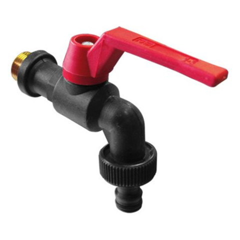 Go by Van Marcke robinet de jardin longue poignée rouge type Gardena 1/2M 16bar PP noir SW285737