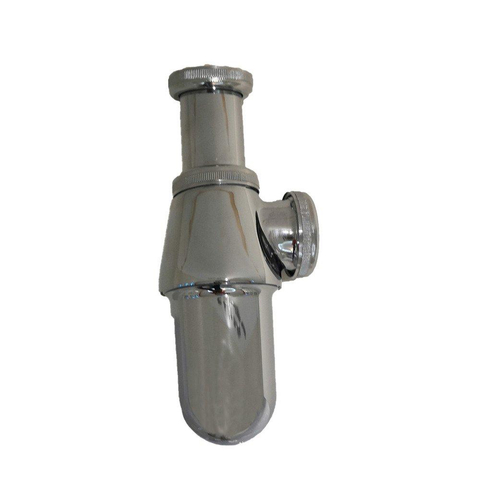 Nemo Skill bekersifon - voor wastafel - zonder afvoerbuis - 5/4" - afvoerplug - 54 - met afwerkplaat - chroom SW284902