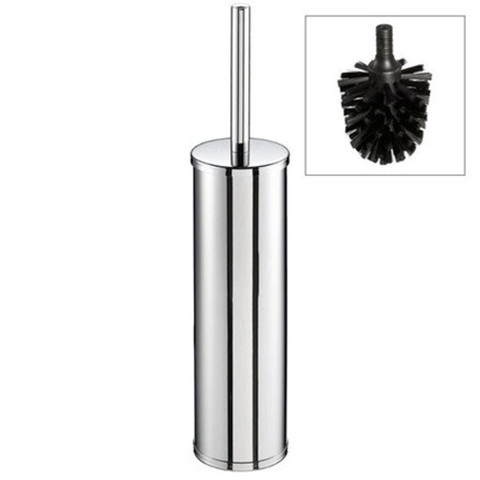 Geesa Nemox Toiletborstel hangend - zwarte borstelkop - closetborstel garnituur wandmodel - met borstel zwartchroom - chroom 0653542