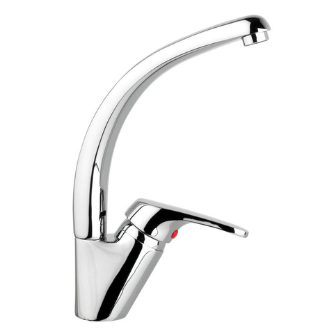 GO par Van Marcke Robinet de cuisine - mono commande - excentré économiseur d'eau - bec mobile - entraxe 15cm - disques en céramique - flexibles - kit de fixation SW287104