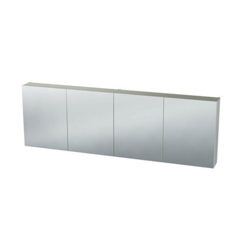 Nemo Spring Nebulo spiegelkast - 200x65x17.8cm - 4 deuren - glazen leggers - met stopcontact - zonder schakelaar - White Standard SW637072