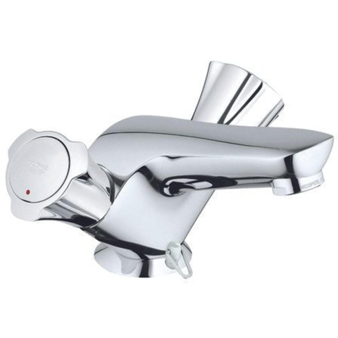 Grohe Costa Eengatsmengkraan - voor wastafel - metalen grepen - flexibele aansluitslangen - chroom SW29729