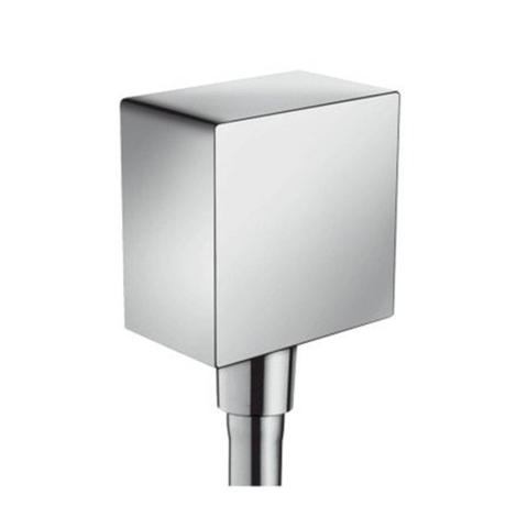 Hansgrohe Fixfit Square muuraansluitbocht - met terugslagklep - hoogglans chroom 0605348