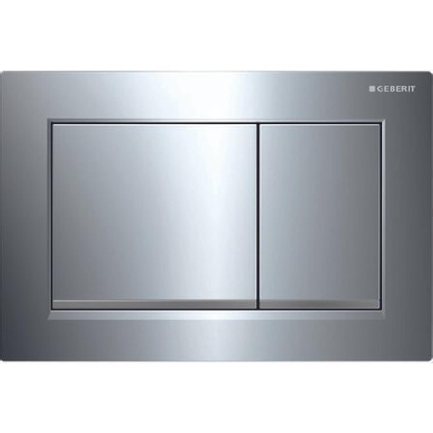 Geberit Omega20 bedieningsplaat - 2-toets spoeling - vierkant - glans chroom/mat chroom/glans chroom - dualflush - hoogglans chroom 0700239