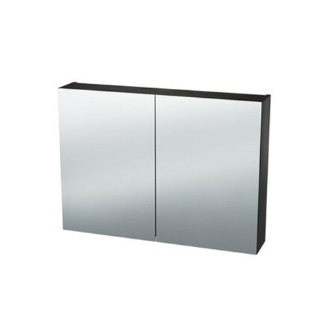 Nemo Spring Nebulo Luxe spiegelkast - 80x65x16.3cm - 2 dubbelzijdige spiegeldeuren - glazen leggers - met stopcontact - Minnesota Chocolat SW646675