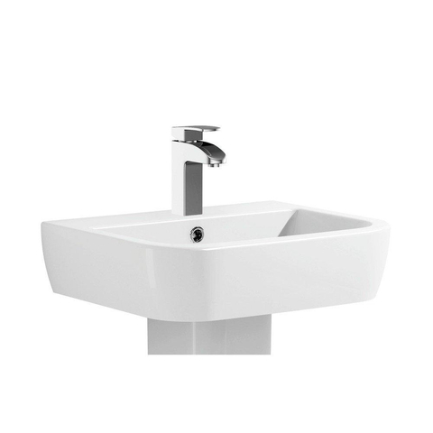 Nemo Spring Sun wastafel - 56x45cm - porselein - voorgeboord centraal kraangat - met overloop - wit SW285823