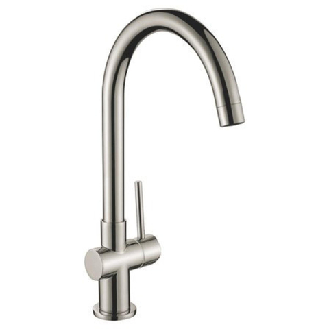 GO by Van Marcke Cocoon inox mitigeur de cuisine monocommande bec mobile disques céramiques y compris flexibles et set de fixation SW286970