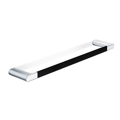 Nemo Stock - Scura - handdoekhouder 49 cm - wandmontage - 490 x 20 x 80 mm - messing verchroomd - zwart soft touch SHOWROOMMODEL SHOW26610