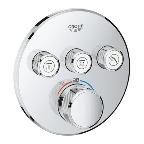 GROHE Smartcontrol Partie de finition pour robinet de douche encastrable thermostatique avec inverseur 3 voies rond chrome SW104919