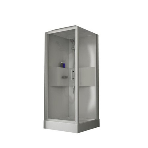 Nemo Start Lilou Plus complete douchecabine - 90x90cm - 1 draaideur - 6mm - veiligheidsglas - omkeerbaar - douchebak acryl - met dak - regendouche SW290181