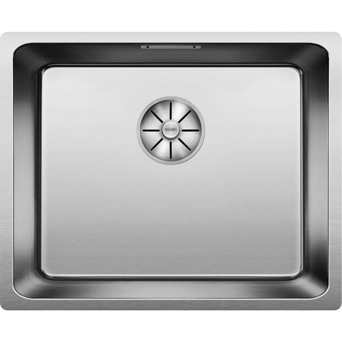 Blanco Andano 500 U onderbouwspoelbak roestvrij staal zijdeglans met manuele plug binnenafmeting 500x400 mm x 190 mm onderkast 60cm SW69662