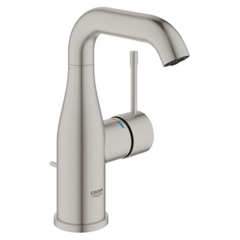 Grohe Essence New Wastafelkraan Opbouw - uitloop 11.4cm - M-size - waste - Supersteel (RVS) SW73263