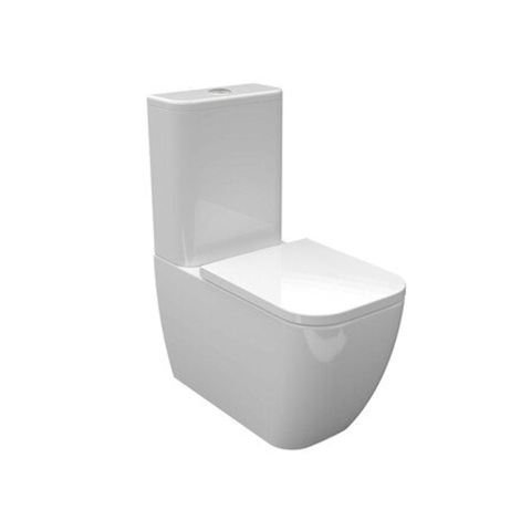 Nemo Spring - Sun - PACK - staand toilet - 345 x 660 x 850 mm - porselein - wit - uitgang H 19 cm - met S-extensie inclusief - met jachtbak - met dunne softclose en take-off toiletzitting in wit duroplast SHOW18656