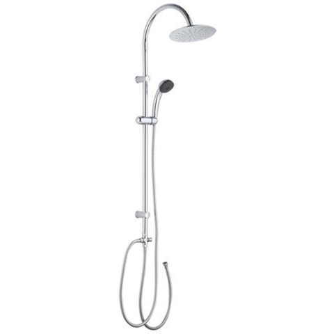 GO by Van Marcke Biwa ensemble de douche pluie apparent sans robinet – douche de tête Ø 20 cm – douchette 1 jet – barre de douche – chrome SW293294