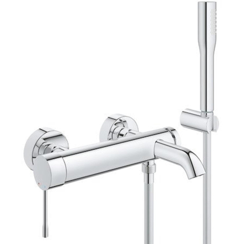 Grohe Essence New Badkraan - met omstel - met koppelingen - met douchegarnituur - chroom 0442588