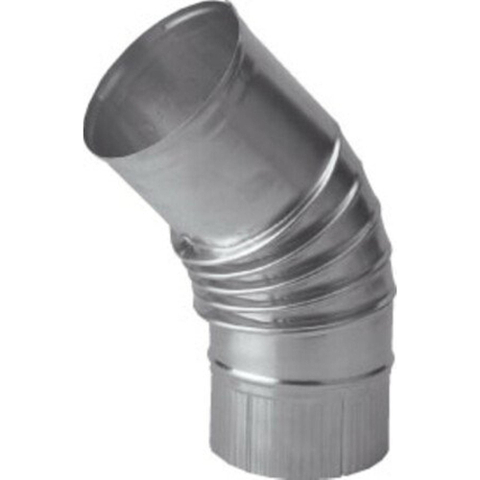Burgerhout rookgasafvoerbocht Ø80mm 45° Aluminium enkelwandig plooi 1420755