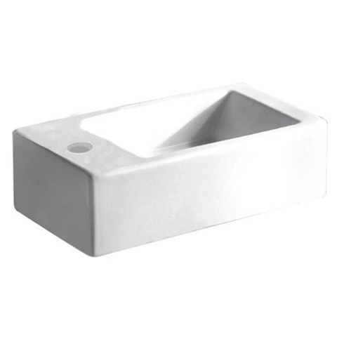 GO by Van Marcke lave-mains - 50x24.5x12cm - rectangulaire - trou de robinet à gauche - blanc SW291155