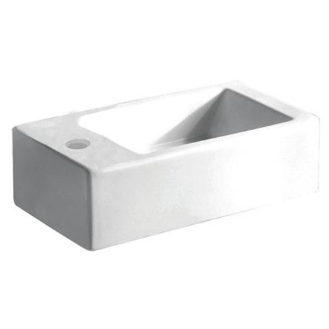 GO by Van Marcke Recto lave-mains rectangulaire 24.5x50x12 porcelaine 1 trou pour robinetterie avec trop-plein blanc SW291155