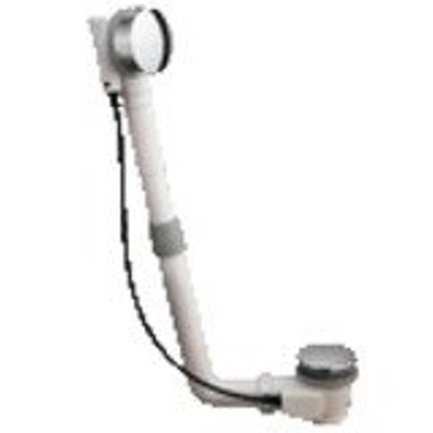 Nemo Skill automatische badgarnituur - met draaibediening - voor standaarbaden - afvoeropening D 52mm - afwerkset - chroom SW285106