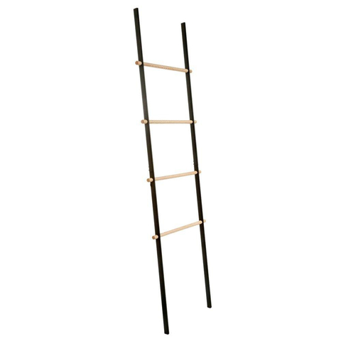 Nemo Stock Sano+ handdoekrek - 170x49x3cm - materiaal rvs/eik - afwerking zwart/hout - Collection SW293545