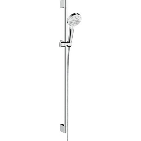 Hansgrohe Crometta Vario - doucheset - ecosmart 9l/min. - met douchestang - 90 cm - wit/chroom - wit chroom SW73218