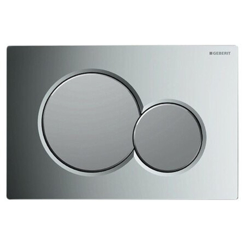 Geberit Sigma01 plaque de commande, double touche pour chasse d'eau avec commande frontale pour WC, 24,6 x 16,4 cm, finition chromée brillante/mate 0700529