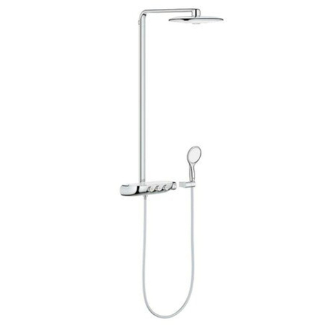Grohe Rainshower SmartControl ensemble de douche pluie apparent – thermostatique – douche de tête Ø 36 cm – douchette 2 jets – blanc/chrome SW97589