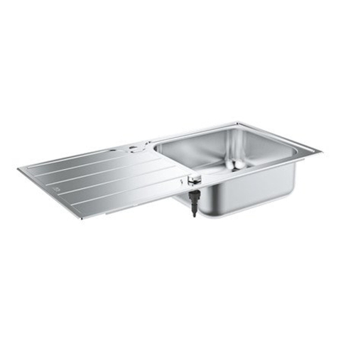 Grohe K500 Spoelbak - met afdruipgedeelte - 1000x500mm - 1 bak 450x400x180mm - omkeerbaar - roestvrij staal RealSteel SW492244
