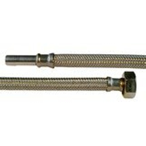 Nemo Go alimentation en eau flexible lisse 10 x 3/8f écrou 50 cm acier inoxydable ø8 SW294331
