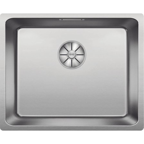Blanco Andano 500 U onderbouwspoelbak roestvrij staal zijdeglans met manuele plug binnenafmeting 500x400 mm x 190 mm onderkast 60cm SW69662