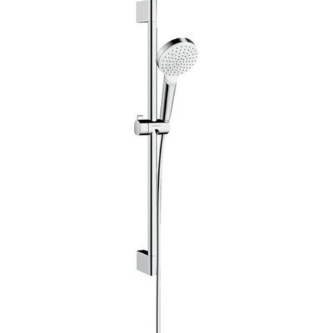 Hansgrohe Crometta Doucheset - 1jet - ecosmart - met Unica Croma - glijstang 65 cm wit/chroom - wit chroom SW73196
