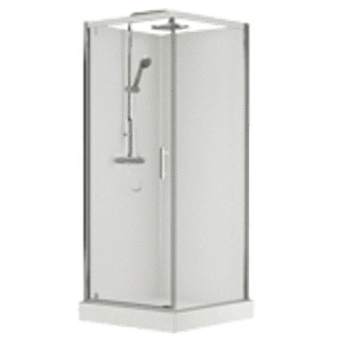 Nemo Spring Vidrio Cabine de douche 90x90cm avec porte pivotante et paroi fixe douchette et douche de tête réglable et robinet thermostatique verre de sécurité SW290073