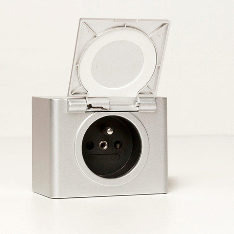 Nemo Spring Combibox IP44 schakeldoos - met stopcontact - grijs SW403279