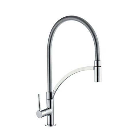 GO by Van Marcke Elegance keukenmengkraan - eengreeps - hoge draaibare bek - uittrekbare sproeier - keramische schijven - hoog 46.5cm - verchroomd messing SHOWROOMMODEL SHOW22697