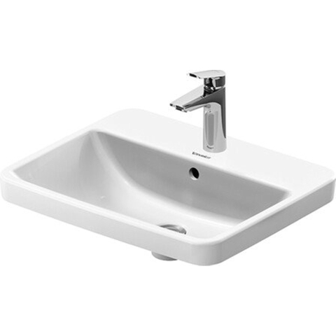 Duravit No.1 Halfinbouwwastafel - 55x43.5cm - 1 kraangat - met overloop - glans wit SW723762