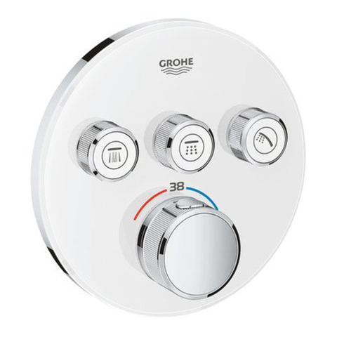 GROHE Smartcontrol Partie de finition pour robinet de douche encastrable thermostatique avec inverseur 3 voies rond blanc SW104927