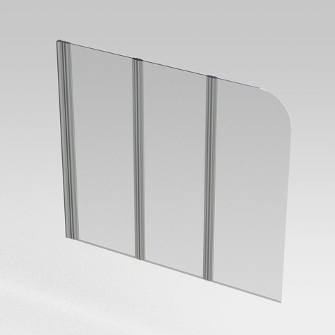 Nemo Start Pannello badwand - 150x140cm - 3-delig - inbouwmaat 1500-1510mm - helder - veiligheidsglas 5 - profielen - aluminium - 3delig - glas - gepolijst omkeerbaar SW286644