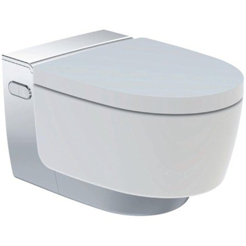 Geberit AquaClean Mera Classic Douche WC - geurafzuiging - warme luchtdroging - ladydouche - softclose - glans/chroom afdekplaatje - glans wit SW87550