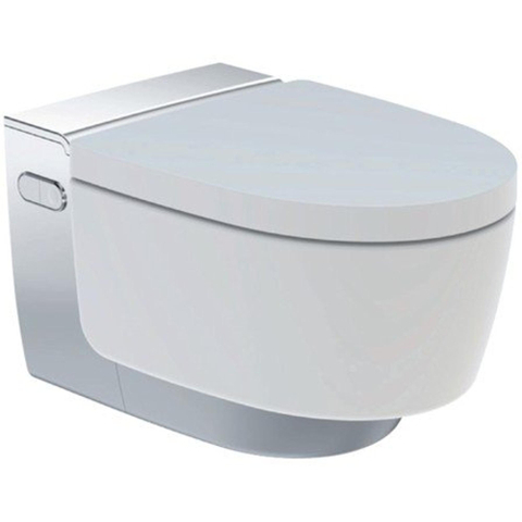 Geberit AquaClean Mera Classic WC-douche - extraction des odeurs - séchage à l'air chaud - douchette féminine - softclose - cache brillant/chrome - blanc brillant SW87550